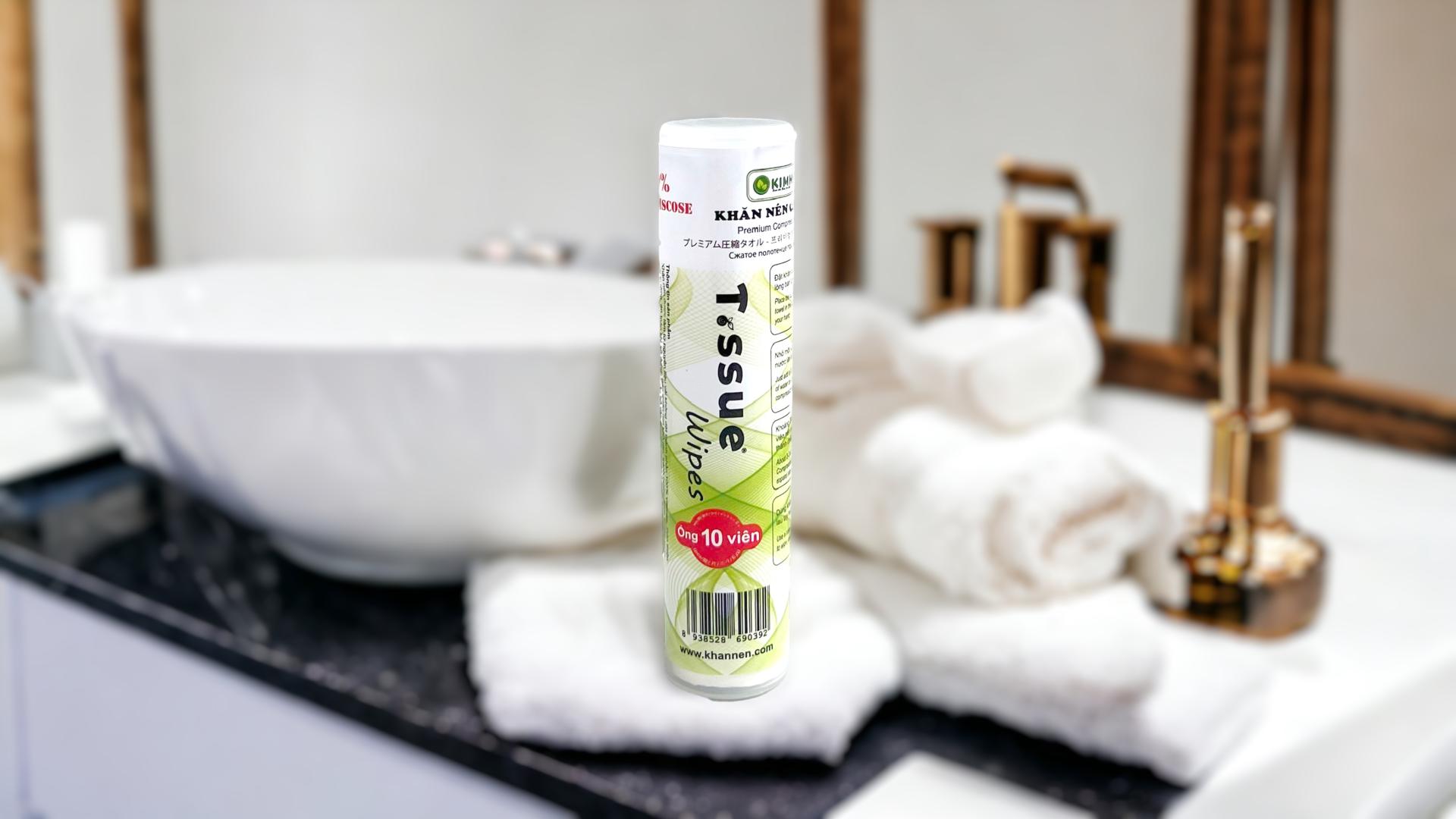 Khăn nén cao cấp T.ssue ống/tuýp 10 viên